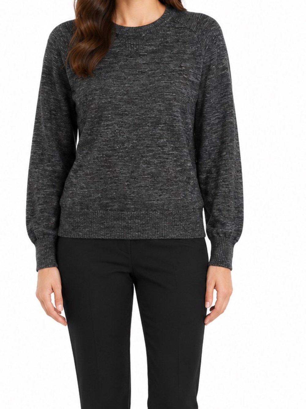 J. Crew Sedona Heather Gray Pullover Sweater Size Medium Linen Wool Alpaca